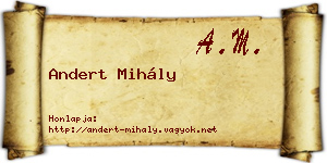 Andert Mihály névjegykártya