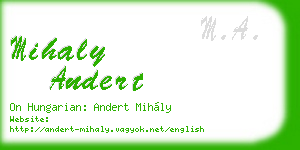 mihaly andert business card